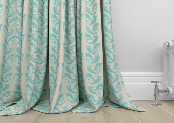 Scandi Birds, Aqua - Made to Measure Curtains - Image 6
